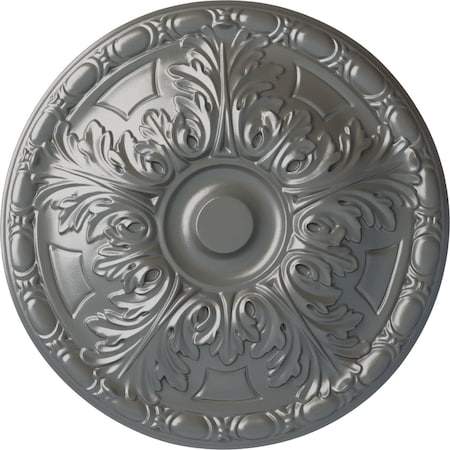 Ekena Millwork Granada Ceiling Medallion (Fits Canopies up to 4 1/4"), Hand-Painted Silver, 15 3/4"OD x 5/8"P CM16GASLS